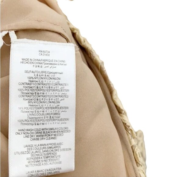 BCBGMAXAZRIA Abigail Ribbon Embroidery Cocktail Dress Women's Size 4 Champagne E - Picture 5 of 5